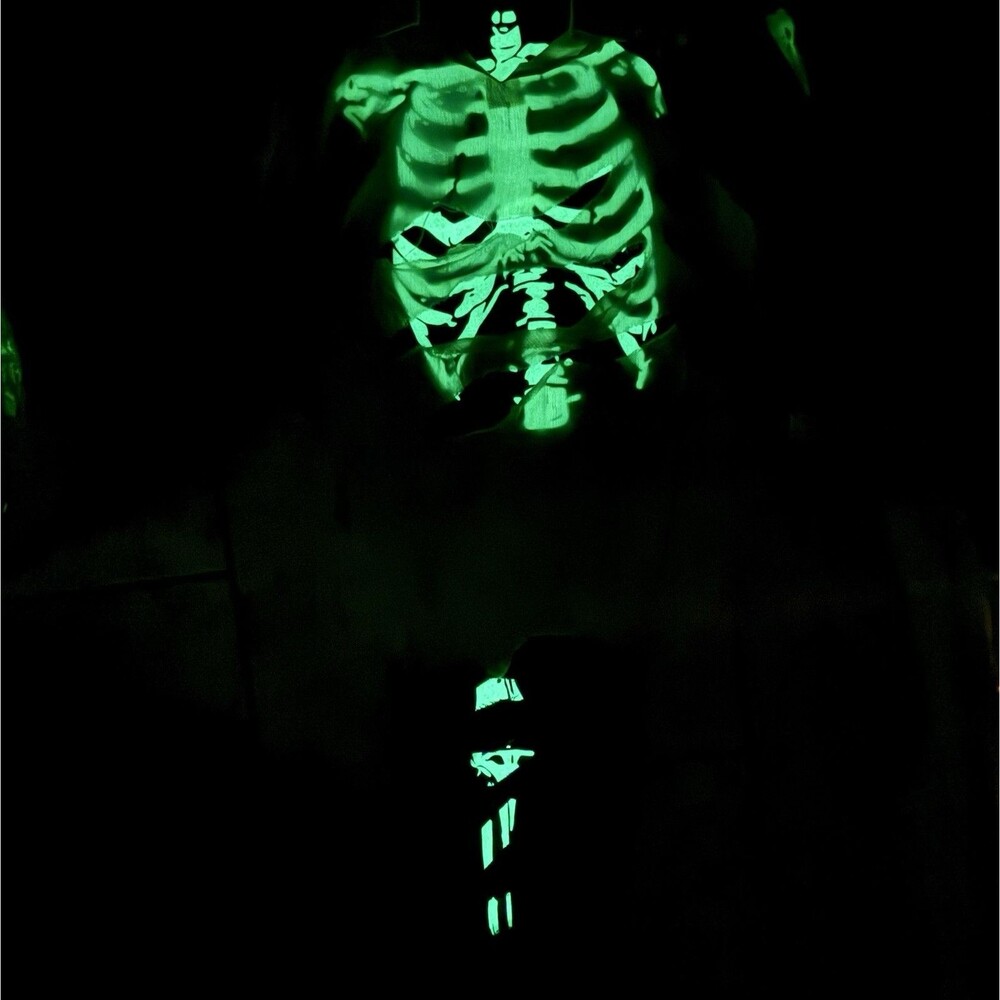 Disney Parks Pirates Of Caribbean Kids XL Costume Glow in Dark Skeleton 2pc EUC